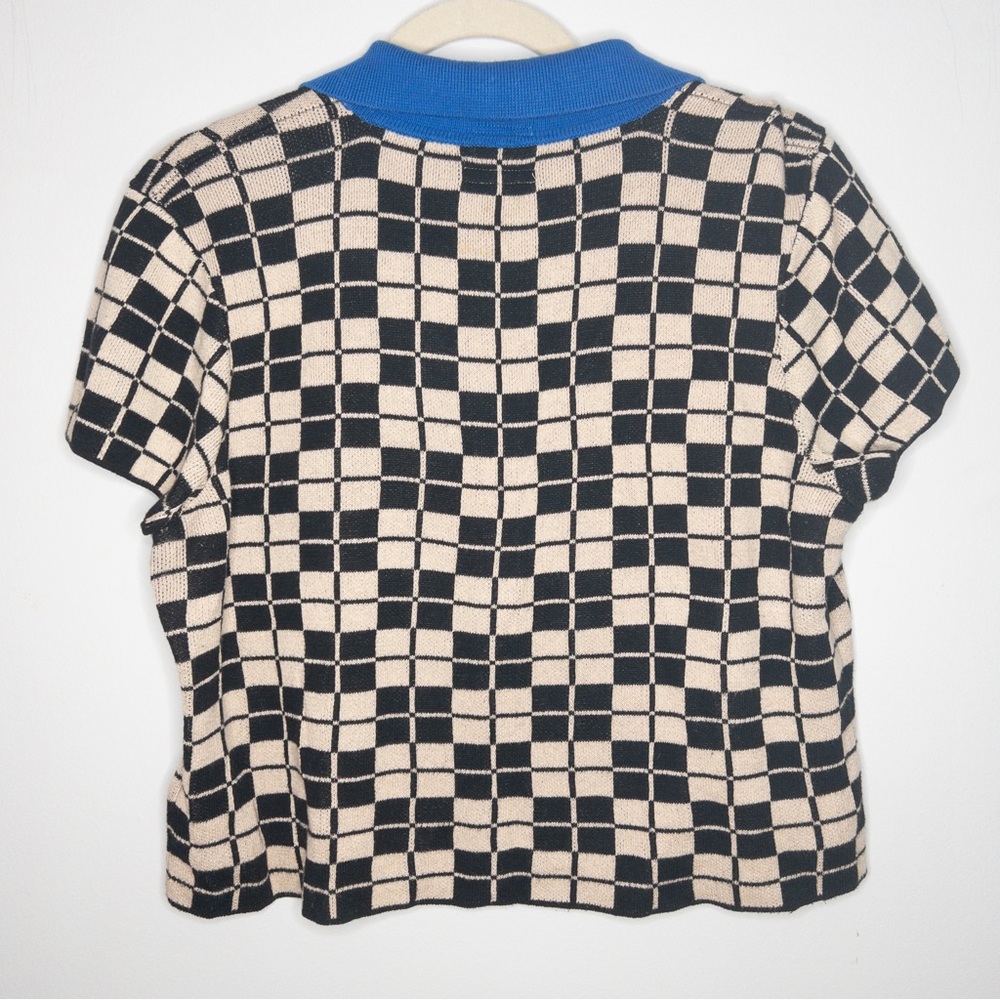 MOTHER The Offsides Henley Check This Sweater Polo Shirt - Picture 6 of 9